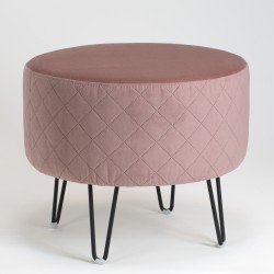 Okrągłe Siedzisko Madrid – Pufa Glamour z Przeszyciami | Velvet