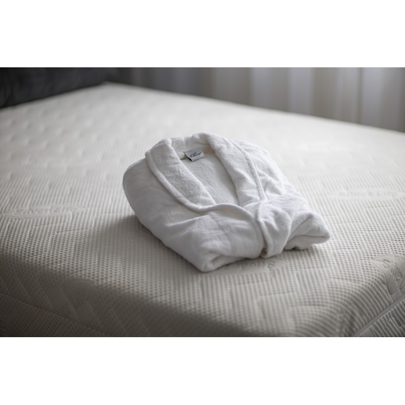 Hotel Schlafrock Morgenrock weiß S 100% Baumwolle Frotte 360g/m2