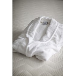 Hotel Schlafrock Morgenrock weiß S 100% Baumwolle Frotte 360g/m2
