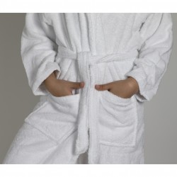 Hotel Schlafrock Morgenrock weiß S 100% Baumwolle Frotte
