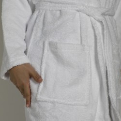 Hotel Schlafrock Morgenrock weiß Sapporo 100% Baumwolle Frotte