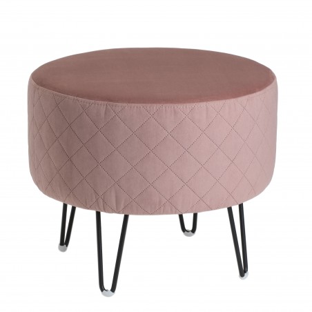 Okrągłe Siedzisko Madrid – Pufa Glamour z Przeszyciami | Velvet