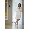 Hotel Schlafrock Morgenrock weiß S 100% Baumwolle Frotte 360g/m2