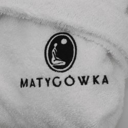 Biały szlafrok frotte PRESTIGE rozmiar M | Unisex do SPA i sauny