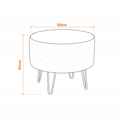 Okrągłe Siedzisko Madrid – Pufa Glamour z Przeszyciami | Velvet