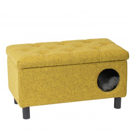 Sitzpouf mit integriertem Haustierbett