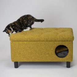 Sitzpouf mit integriertem Haustierbett