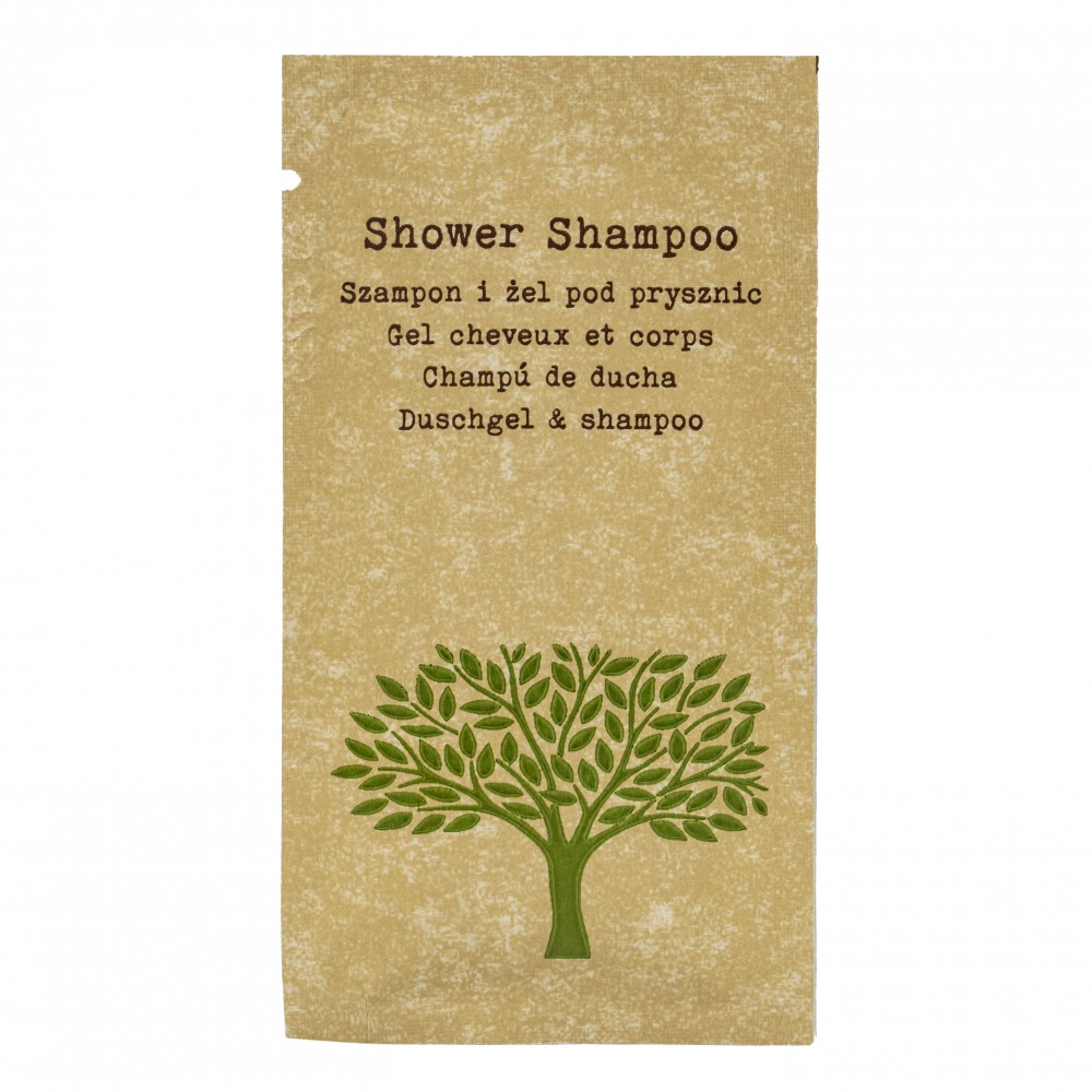 Einweg Hotel Duschgel und Shampoo 2in1 Sachet 10ml 500 Stück Nature Hotelbedarf