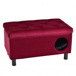 Sitzpouf mit integriertem Haustierbett