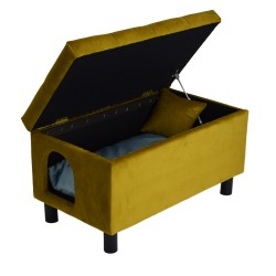 Sitzpouf mit integriertem Haustierbett