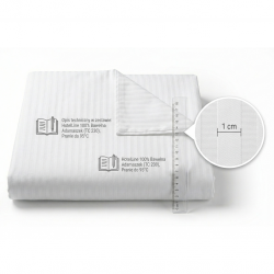 HotelLine Bettbezug 100% Baumwolle Damast 1 cm Streifen - 140x200 cm
