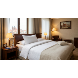 HotelLine Bettbezug 100% Baumwolle Damast 1 cm Streifen - 140x200 cm