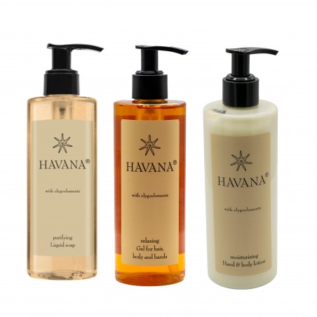 Zestaw Havana 3x300ml Żel do mycia włosów, ciała i rąk + mydło w płynie + balsam do ciała