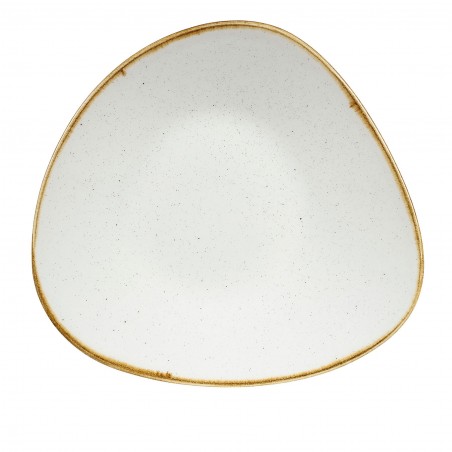 Talerz porcelanowy trójkątny 31 cm Evolve STONECAST BARLEY WHITE