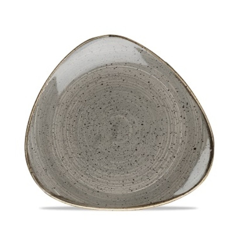 Talerz trójkątny średnica 31cm  porcelana Churchill Stonecast Peppercorn Grey
