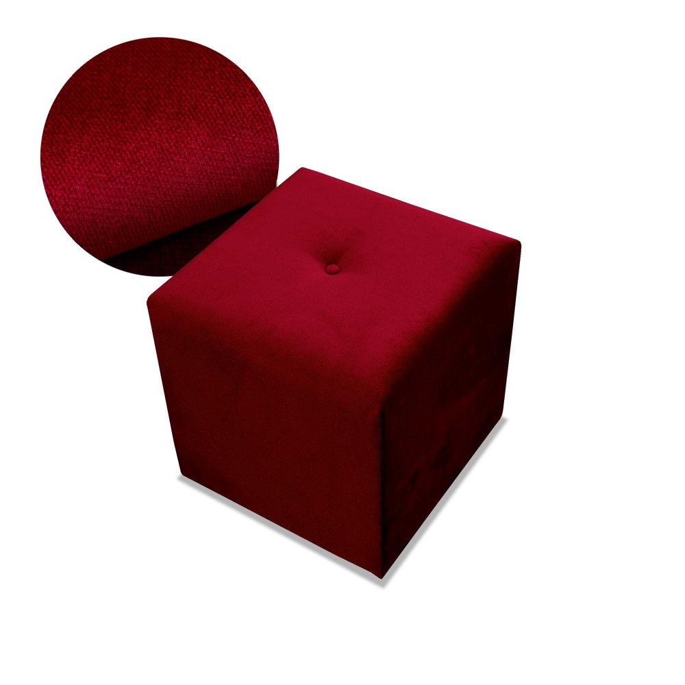 Pufa ozdobna, kwadratowa, tapicerowana