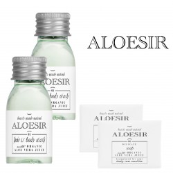 Zestaw kosmetyków dla hoteli Aloesir szampon-żel 31ml 100szt + mydło 15g 100szt