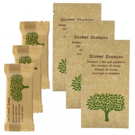Hotel Set Nature Shampoo und Duschgel 100 Stk und Seife 10g 100 Stk